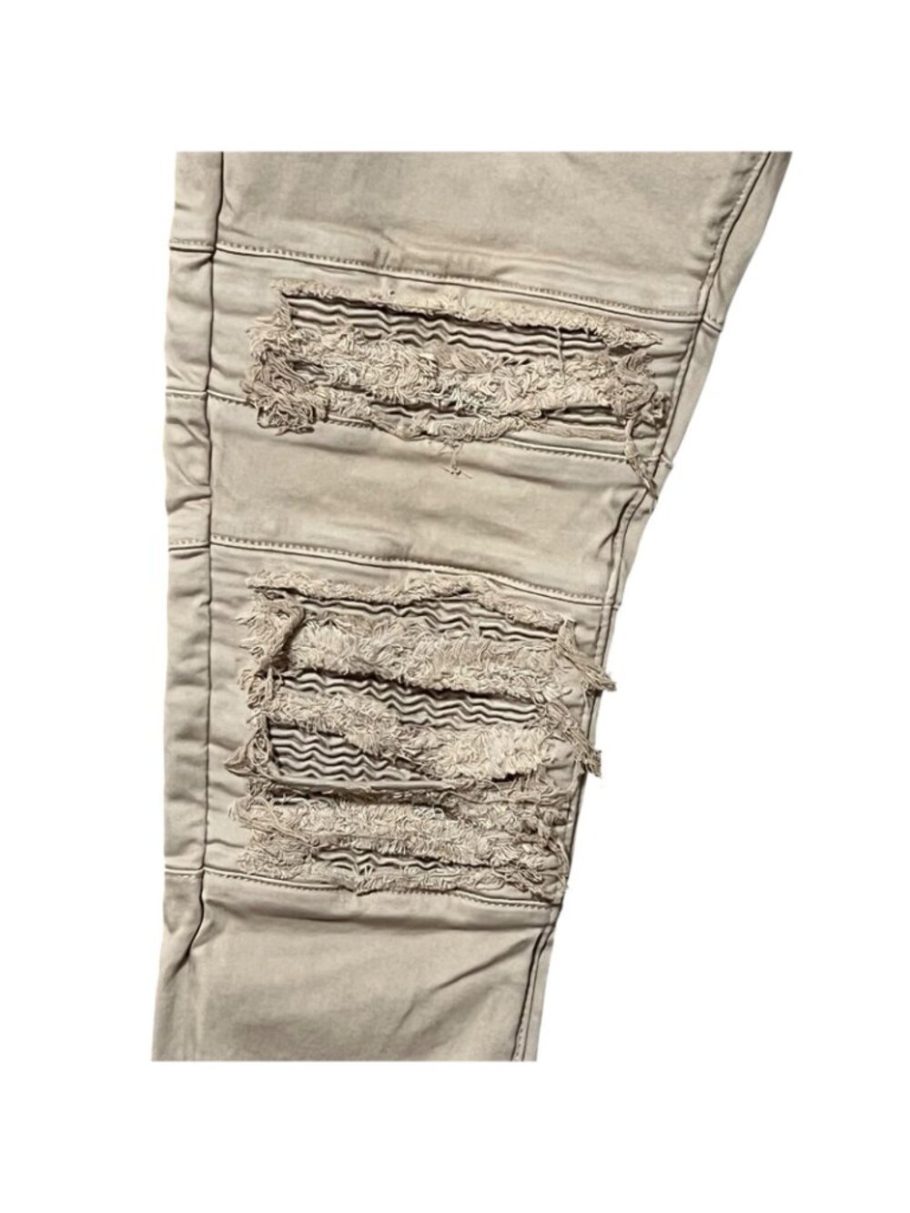 Saint Morta Men Abolished Jogger Pants S Bone Cotton Moto Distressed Streetwear - Picture 6 of 13